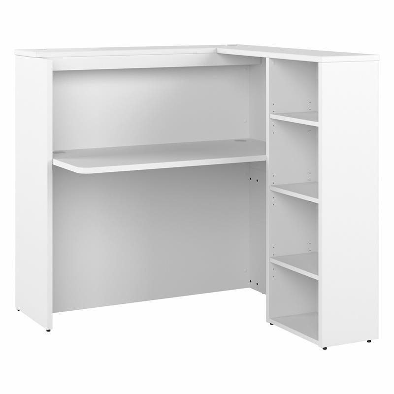 Studio C 48W Corner Bar Cabinet with Shelves in White - Engineered Wood
