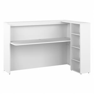 Studio C 72W Corner Bar Cabinet with Shelves in White - Engineered Wood
