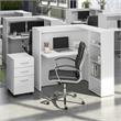 Studio C 48W Cubicle Desk with Shelves & Drawers in White - Engineered Wood