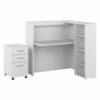 Studio C 48W Cubicle Desk with Shelves & Drawers in White - Engineered Wood