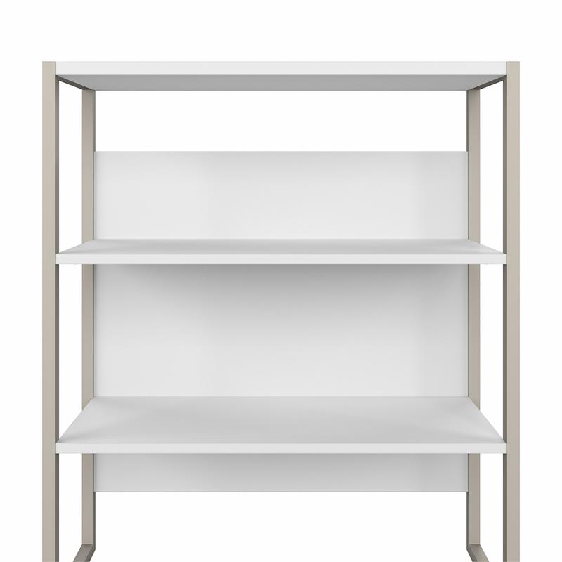 Hybrid Tall Etagere Bookcase in White - Engineered Wood