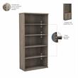 Hybrid Tall 5 Shelf Bookcase with Doors in Modern Hickory - Engineered Wood