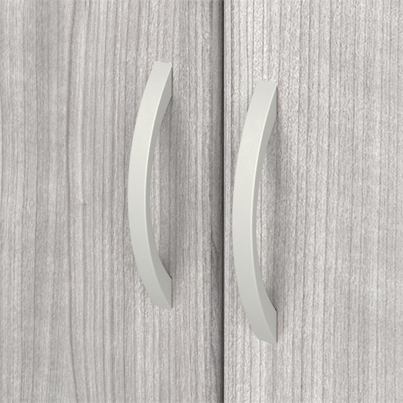 Hybrid Tall 5 Shelf Bookcase with Doors in Platinum Gray - Engineered Wood