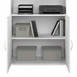Hybrid Tall 5 Shelf Bookcase with Doors in White - Engineered Wood