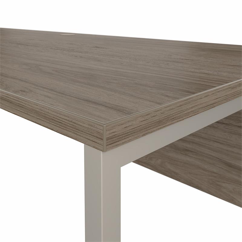 Hybrid 72W x 30D L Shaped Table Desk in Modern Hickory - Engineered Wood