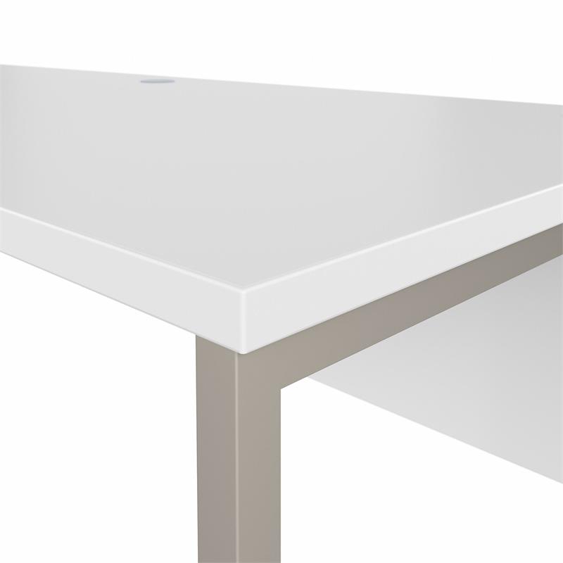 Hybrid 72W x 30D L Shaped Table Desk in White - Engineered Wood