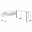 Hybrid 72W x 30D L Shaped Table Desk in White - Engineered Wood