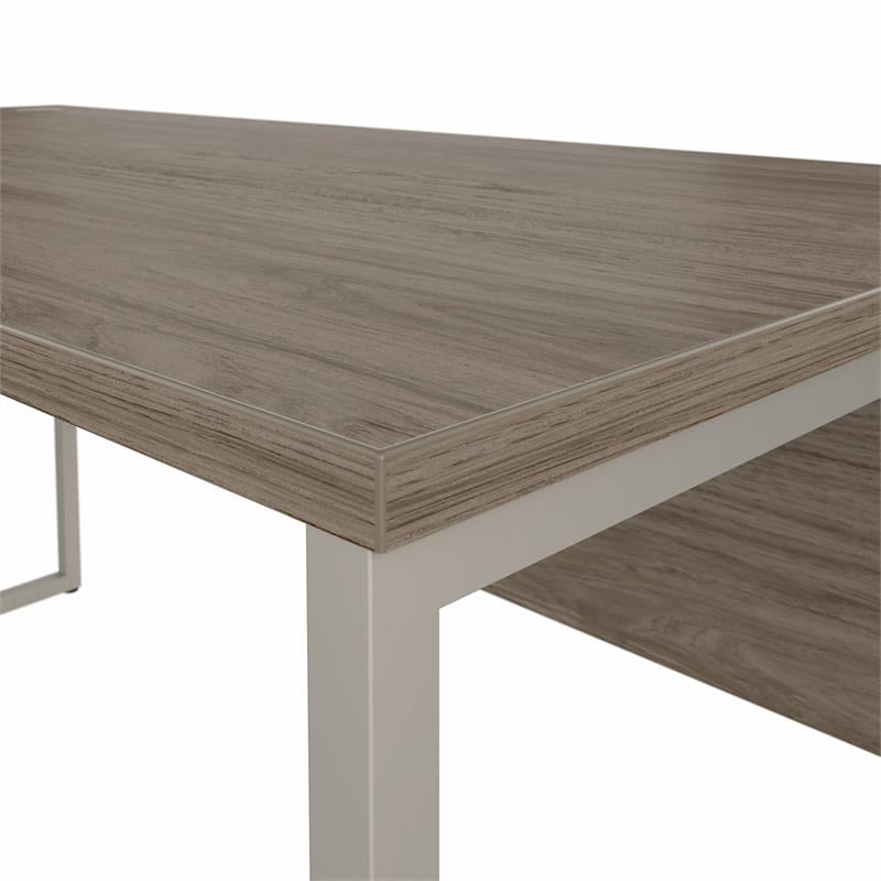 Hybrid 60W x 30D L Shaped Table Desk in Modern Hickory - Engineered Wood