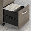 Hybrid 60W L Shaped Table Desk with Drawers in Modern Hickory - Engineered Wood