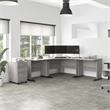 Studio A 83W Large Corner Desk with Drawers in Platinum Gray - Engineered Wood