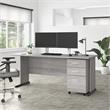 Studio A 72W Computer Desk with Drawers in Platinum Gray - Engineered Wood