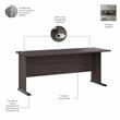 Studio A 72W Computer Desk with Drawers in Storm Gray - Engineered Wood