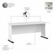 Studio A 72W Computer Desk with Drawers in White - Engineered Wood
