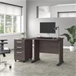 Studio A 36W Small Computer Desk with Drawers in Storm Gray - Engineered Wood