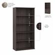Studio A Tall 5 Shelf Bookcase with Doors in Storm Gray - Engineered Wood