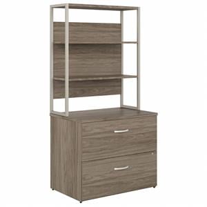 Hybrid Lateral File Cabinet with Shelves