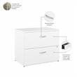 Hybrid Lateral File Cabinet with Shelves in White - Engineered Wood