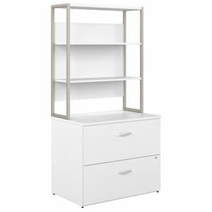Hybrid Lateral File Cabinet with Shelves