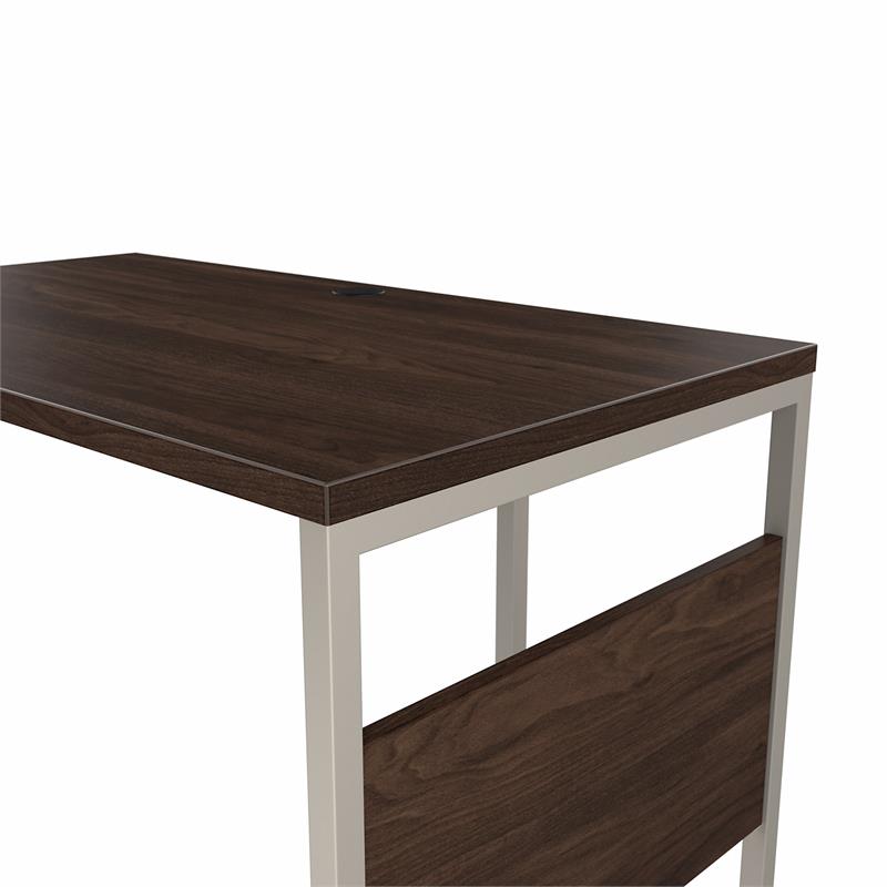 Hybrid 72W x 36D L Shaped Table Desk in Black Walnut - Engineered Wood
