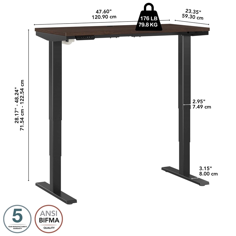 Move 40 Series 48W x 24D Height Adjustable Standing Desk - Engineered Wood