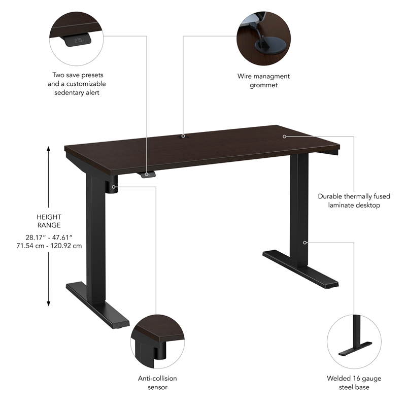 Move 40 Series 48W Adjustable Standing Desk in Mocha Cherry - Engineered Wood