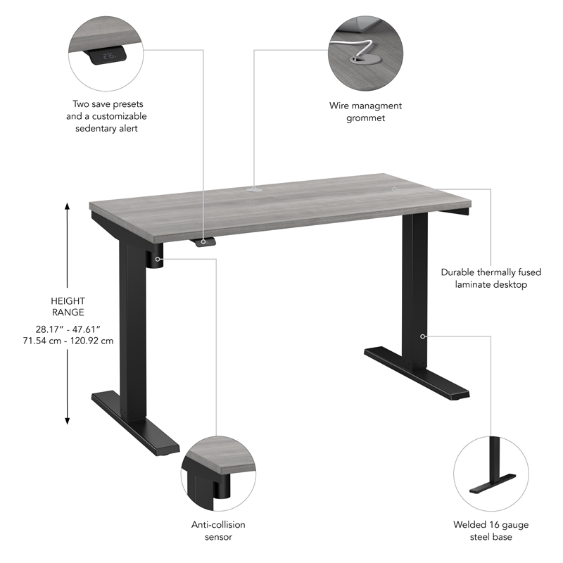 Move 40 Series 48W Adjustable Standing Desk in Platinum Gray - Engineered Wood