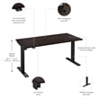 Move 40 Series 60W Adjustable Standing Desk in Black Walnut - Engineered Wood