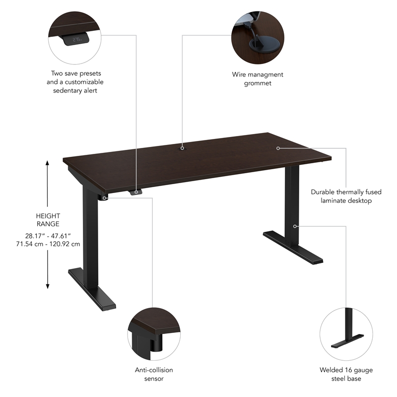 Move 40 Series 60W Adjustable Standing Desk in Mocha Cherry - Engineered Wood
