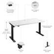 Move 40 Series 60W Adjustable Standing Desk in White - Engineered Wood