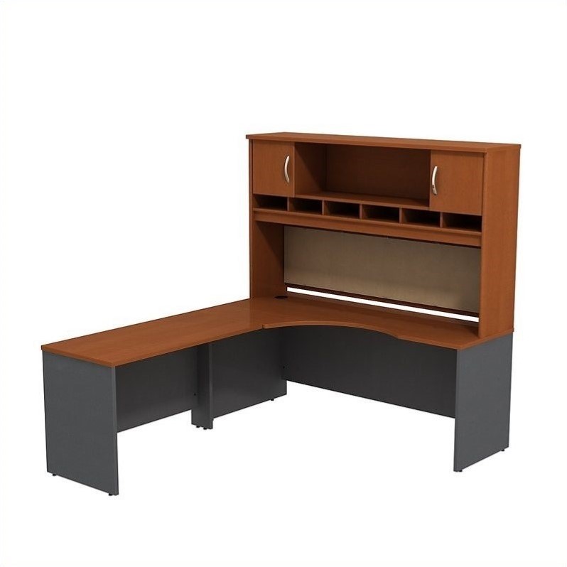 Bush Business Furniture Series C 72" LH L Shaped Desk in Auburn Maple