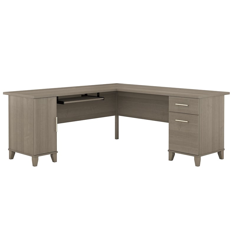 Home Square 3-Piece Set with 72W L Shaped Desk File Cabinet & 5-Shelf Bookcase