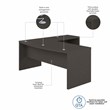 Echo 72W Bow Front L Shaped Desk in Charcoal Maple - Engineered Wood