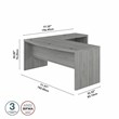 Echo 72W Bow Front L Shaped Desk in Modern Gray - Engineered Wood