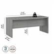 Echo 72W Bow Front Desk in Modern Gray - Engineered Wood