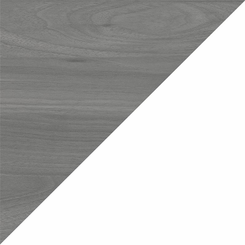 Echo 72W Bow Front Desk in Pure White and Modern Gray - Engineered Wood