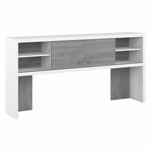 Echo 72W Desk Hutch in Pure White and Modern Gray - Engineered Wood