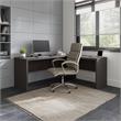 Echo 72W L Shaped Computer Desk in Charcoal Maple - Engineered Wood
