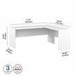 Echo 72W L Shaped Computer Desk in Pure White - Engineered Wood