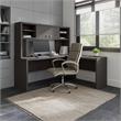 Echo 72W L Shaped Computer Desk with Hutch in Charcoal Maple - Engineered Wood