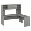 Echo 72W L Shaped Computer Desk with Hutch in Modern Gray - Engineered Wood