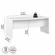 Echo 72W Bow Front Desk in Pure White - Engineered Wood