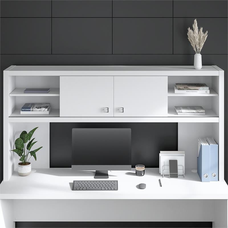 Echo 72W Desk Hutch in Pure White - Engineered Wood