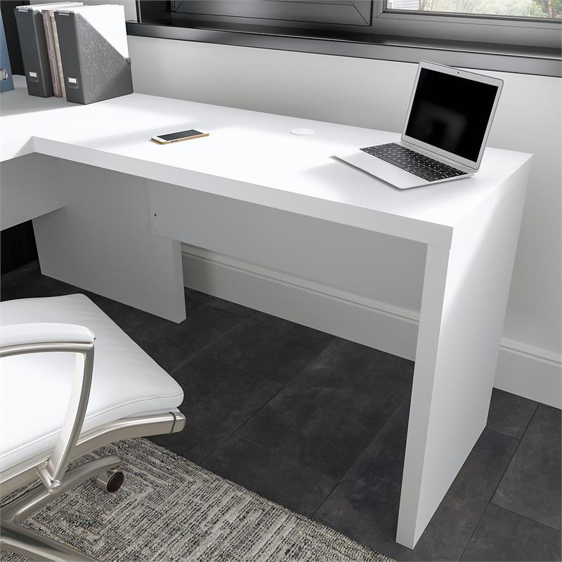 Echo 42W Desk Return/Bridge in Pure White - Engineered Wood
