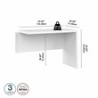 Echo 42W Desk Return/Bridge in Pure White - Engineered Wood