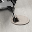 Echo 72W Bow Front Desk in Gray Sand - Engineered Wood