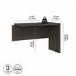 Echo 42W Desk Return/Bridge in Charcoal Maple - Engineered Wood