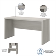 Echo Bow Front Desk and Credenza with Drawers in Gray Sand - Engineered Wood