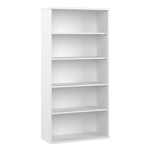 Studio A Tall 5 Shelf Bookcase in White - Engineered Wood