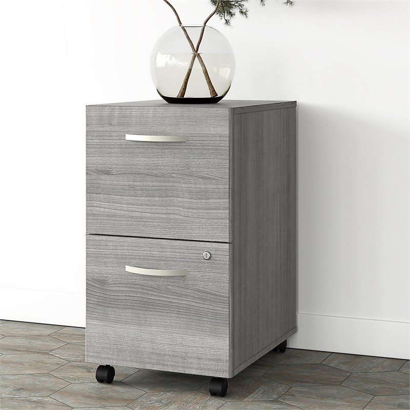 Studio A 2 Drawer Mobile File Cabinet in Platinum Gray - Engineered Wood