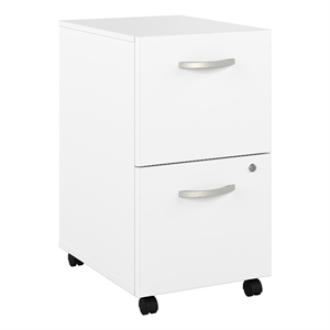 Studio A 2 Drawer Mobile File Cabinet in White - Engineered Wood